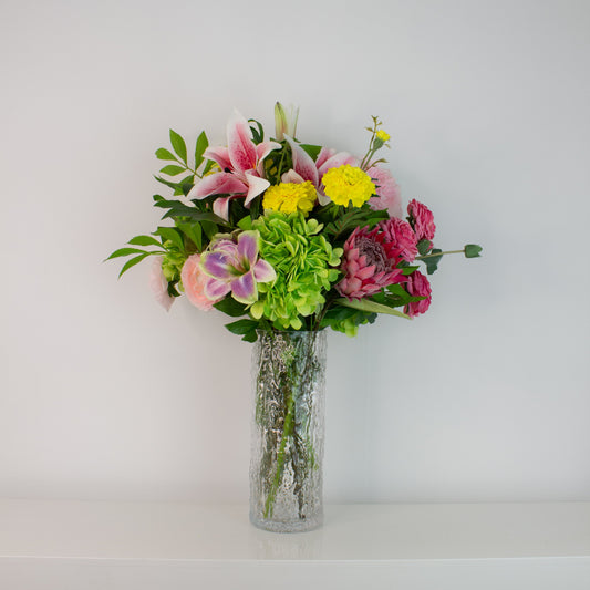 garden fiesta – naturtro kunstig buket i mix-farver