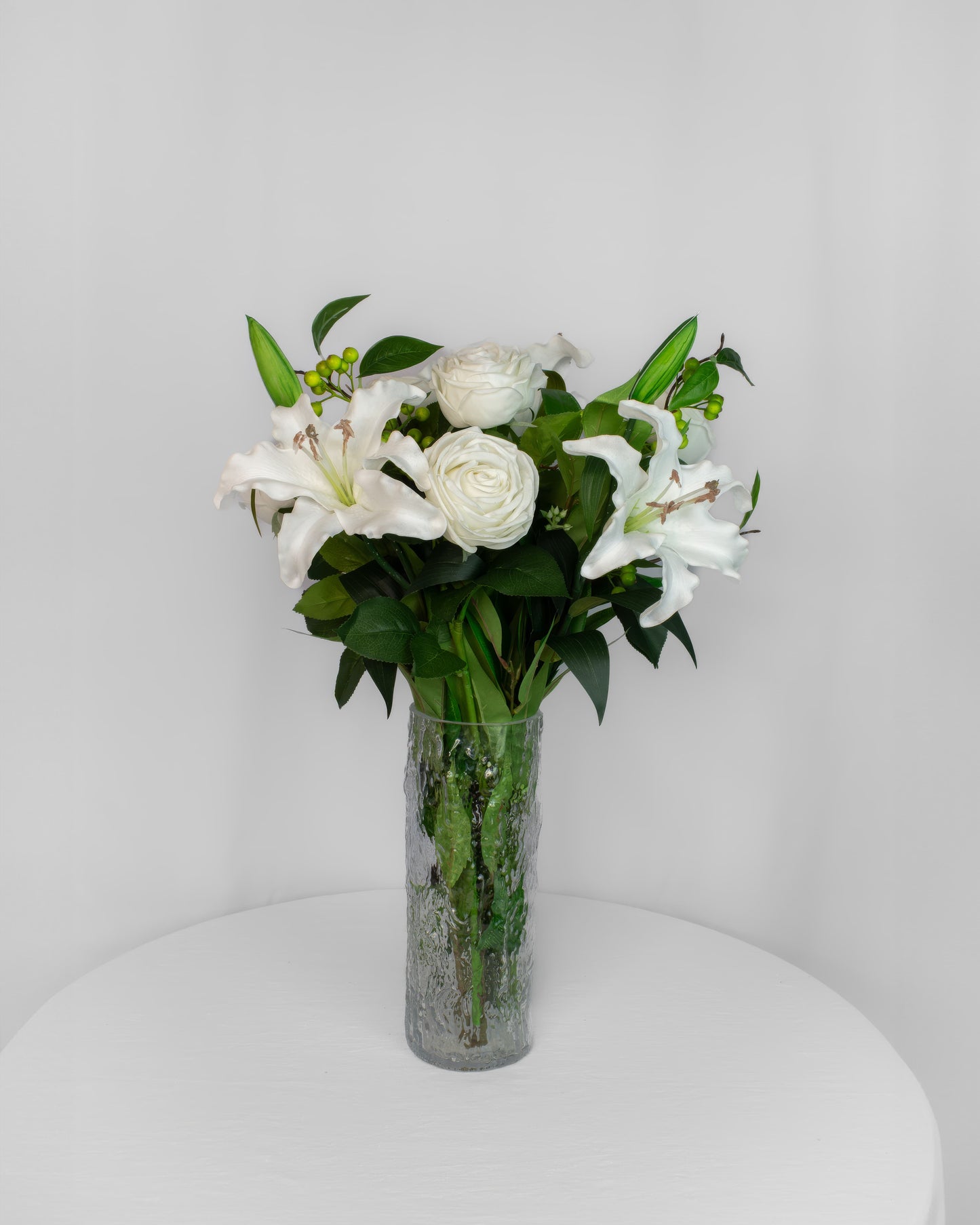 Kunstig buket med lilje og roser