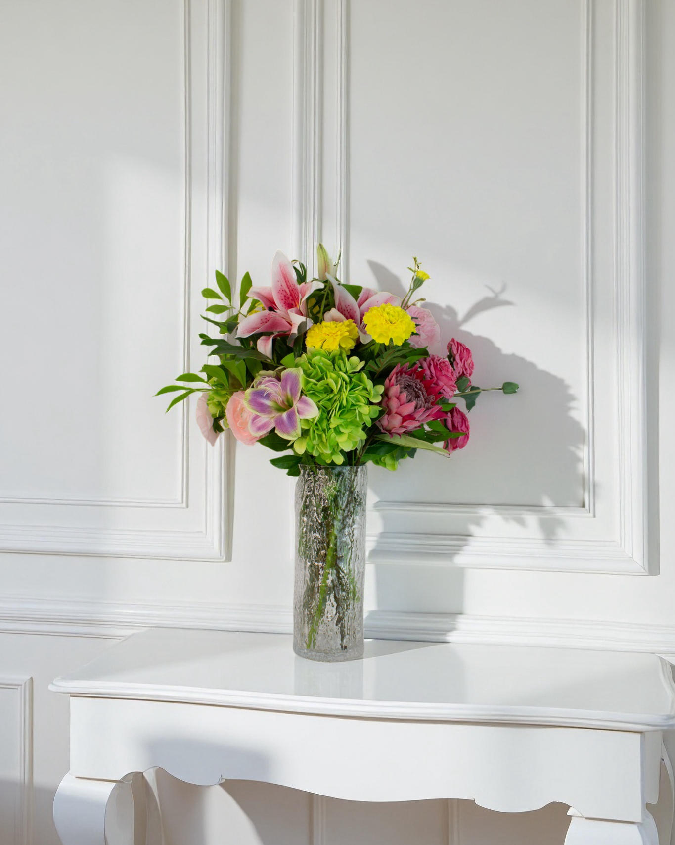 garden fiesta – naturtro kunstig buket i mix-farver