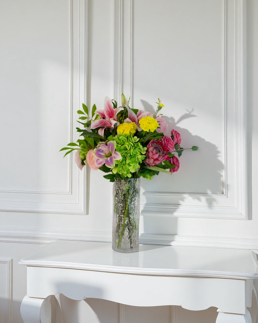 garden fiesta – naturtro kunstig buket i mix-farver